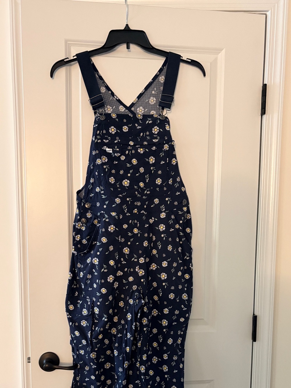 Duluth Trading Co Navy Floral Overalls